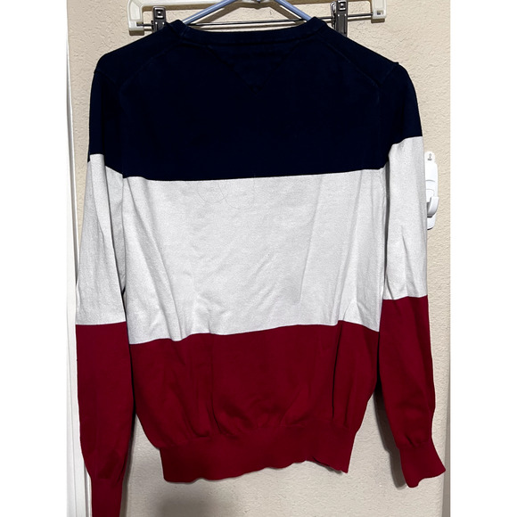 Tommy Hilfiger Men’s Crewneck Sweatshirt Red White Blue Size M colorblock - Picture 5 of 6